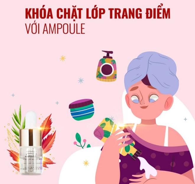 cách sử dụng ampoule hanvely với lớp trang điểm