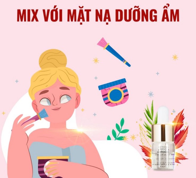 mix ampoule hanvely hàn quốc với mặt nạ dưỡng ẩm