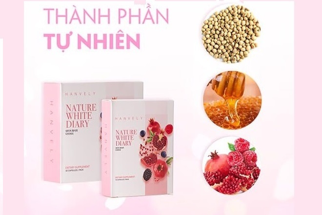 thanh phan hanvely natural white diary - Viên uống trắng da Hanvely 20 ngày an toàn và chất lượng thế nào