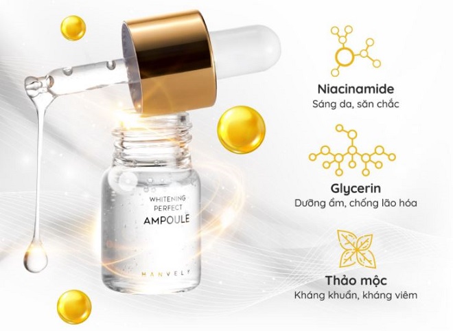 thanh phan whitening perfect ampoule - Ampoule Hanvely Hàn Quốc chính hãng có hiệu quả không?